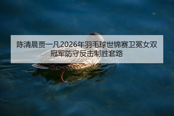 陈清晨贾一凡2026年羽毛球世锦赛卫冕女双冠军防守反击制胜套路